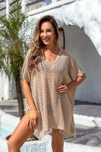 Load image into Gallery viewer, Openwork Slit Scoop Neck Cover Up