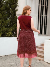 Load image into Gallery viewer, Plus Size V-Neck Sleeveless Midi Dress