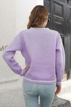Load image into Gallery viewer, Skeleton Pattern V-Neck Long Sleeve Pullover Sweater