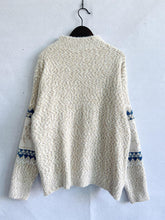 Load image into Gallery viewer, Geometric Mock Neck Dropped Shoulder Sweater