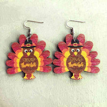 Load image into Gallery viewer, Thanksgiving Turkey Drop Earrings