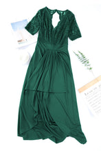 Load image into Gallery viewer, Lace Cutout V-Neck Short Sleeve Dress