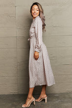 Load image into Gallery viewer, Printed Tie Waist Long Sleeve Dress