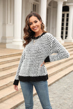 Load image into Gallery viewer, Printed Round Neck Dropped Shoulder Sweater