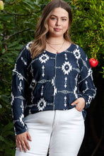 Load image into Gallery viewer, Plus Size Exposed Seams Round Neck Long Sleeve T-Shirt