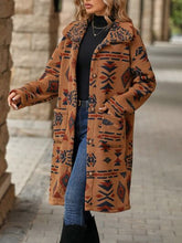 Load image into Gallery viewer, Geometric Pocketed Dropped Shoulder Coat