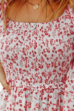 Load image into Gallery viewer, Meadow Dream Smocked Floral Square Neck Balloon Sleeve Dress