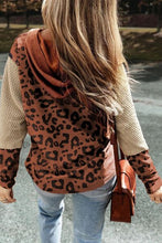 Load image into Gallery viewer, Leopard Dropped Shoulder Hoodie