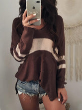 Load image into Gallery viewer, Striped V-Neck Long Sleeve Sweater