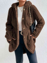 Load image into Gallery viewer, Button Down Hooded Coat