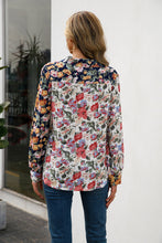 Load image into Gallery viewer, Floral Print Collared Neck Long Sleeve Shirt