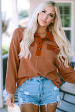 Load image into Gallery viewer, Half-Button Collared Long Sleeve Top