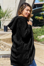 Load image into Gallery viewer, DOORBUSTER DEAL: Double Take Full Size Hooded Teddy Bear Jacket with Thumbholes