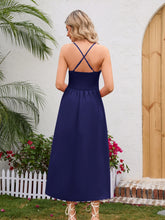 Load image into Gallery viewer, Crisscross Smocked Spaghetti Strap Dress