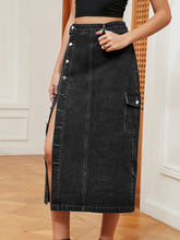 Load image into Gallery viewer, Button Down Denim Skirt