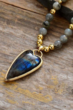Load image into Gallery viewer, Natural Stone Pendant Beaded Necklace
