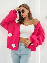 Load image into Gallery viewer, Floral Open Front Long Sleeve Cardigan
