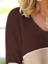 Load image into Gallery viewer, Striped V-Neck Long Sleeve Sweater