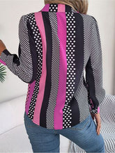 Load image into Gallery viewer, Polka Dot Contrast Long Sleeve Shirt