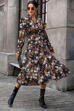Load image into Gallery viewer, Floral Flounce Sleeve Tiered Dress