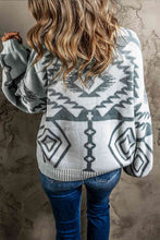 Load image into Gallery viewer, Printed Button Up V-Neck Long Sleeve Cardigan