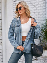Load image into Gallery viewer, Pocketd Button Up Detachable Hooded Denim Jacket