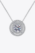 Load image into Gallery viewer, Moissanite Round Pendant Rhodium-Plated Necklace
