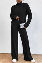 Load image into Gallery viewer, Mock Neck Dropped Shoulder Top and Pants Set
