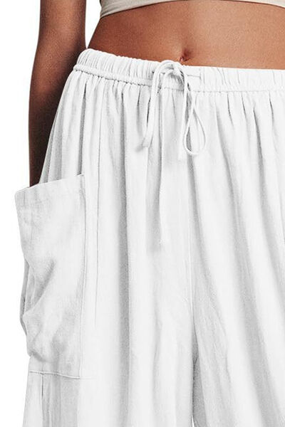 Load image into Gallery viewer, Full Size Pocketed Drawstring Wide Leg Pants