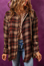 Load image into Gallery viewer, Plaid Zip-Up Collared Jacket