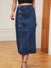 Load image into Gallery viewer, Button Down Denim Skirt
