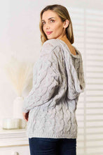 Load image into Gallery viewer, Woven Right Cable-Knit Hooded Sweater