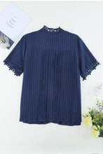 Load image into Gallery viewer, Lace Detail Button Up Short Sleeve Shirt