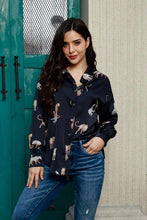 Load image into Gallery viewer, Animal Print Collared Neck Shirt
