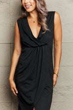 Load image into Gallery viewer, Deep V Sleeveless Tulip Hem Dress