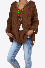 Load image into Gallery viewer, Cable-Knit Hooded Sweater