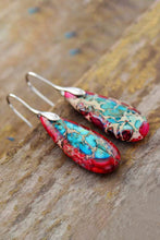 Load image into Gallery viewer, Handmade Teardrop Shape Natural Stone Dangle Earrings