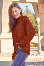 Load image into Gallery viewer, Basic Bae Full Size Ribbed Exposed Seam Mock Neck Knit Top