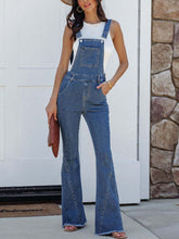 Load image into Gallery viewer, Raw Hem Denim Overall