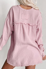 Load image into Gallery viewer, Texture Half Button Raw Hem Sweatshirt