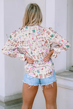 Load image into Gallery viewer, Printed Collared Neck Long Sleeve Shirt