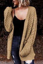 Load image into Gallery viewer, Open Front Dropped Shoulder Cardigan with Pockets