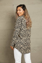 Load image into Gallery viewer, Double Take Leopard Roll-Tap Sleeve Shirt