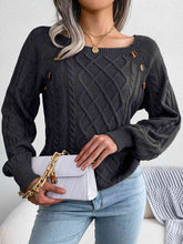 Load image into Gallery viewer, Decorative Button Cable-Knit Sweater