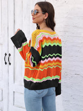 Load image into Gallery viewer, Openwork Round Neck Knit Top