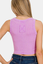 Load image into Gallery viewer, Zenana Ribbed Round Neck Cropped Tank
