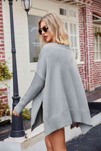 Load image into Gallery viewer, V-Neck Slit Exposed Seam Sweater