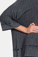 Load image into Gallery viewer, Zenana Washed Ribbed Drop Shoulder Half Sleeve Top
