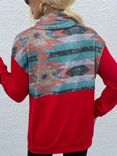 Load image into Gallery viewer, Geometric Drawstring Long-Sleeve Sweatshirt