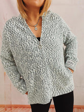 Load image into Gallery viewer, Zip Up Drawstring Long Sleeve Hooded Sweater